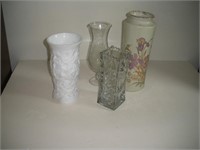 4 Vases  Tallest - 13 Inches