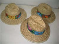 (3) Panama Jack Straw Hats