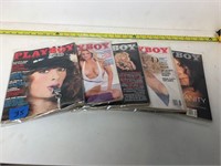 Set of Five 1980s Playboy Magazines