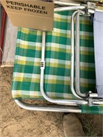 3 Folding Lawn Chairs, Folding Bed w/ New Webbing
