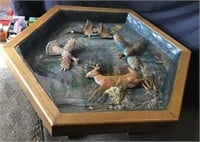 Hand Carved Oak Coffee Table By Ayers 40x 21x 46