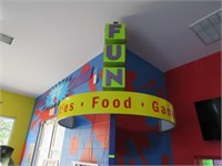 Custome Made Metal Sign "Fun", Food-Games-Partie