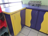 L-Shaped Mica Cabinet: Purple and Yellow