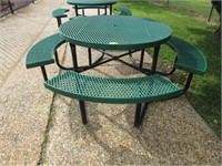 Four Assorted Metal Round Table/Bench Seat: Has R