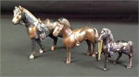 2.5" to 4" Lot of 3 Bronze Horses