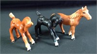 lot of 3 Vintage Metal Painted Horses small