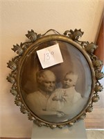 Antique Oval Picture frame does have some damage