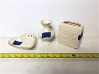 3 Pieces of Beige Lenox Floral Pottery