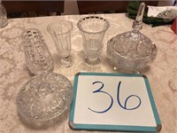 (5) Clear Glass Pieces
