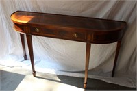 Antique Console Table w/ Wooden Inlay