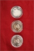 Lot of three one troy ounce .999 silver