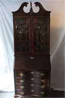 Mahogany Antique Curved Front Secretary Cabinet