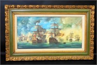 Vintage Pirate Scene Oil Painting by Di Tuoro