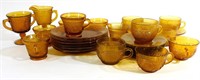 Vintage Tiara Amber Glass Tea & Coffee Cups (15)