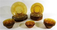 Vintage Tiara Sandwich Amber Plates & Bowls (21)