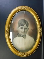 Victorian Oval Bubble Glass Boy Portrait