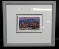 Ed Posa "The Pueblos" Framed Watercolor Painting