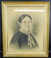 Framed Victorian Woman's Portrait