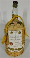Rare Vintage Bacardi Rum Wicker Wrapped Decanter