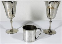 Pewter Goblets & Children's Cup (3)
