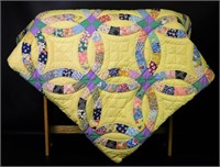 King Sized Double Wedding Ring Quilt