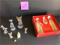 Gorham crystal and gold figurines