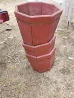 set of 3 wooden planters