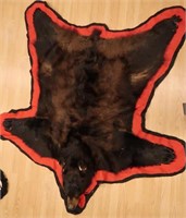 Black Bear Rug w/Mouth Open, 59" Length, 60" Wide