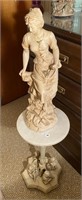 WOMAN STATUE WITH PEDESTAL TABLE