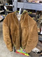 Suede Cowhide Grais Size 44 Long Jacket