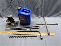 Jack, Tire Iron, and other car items and 5W-20 Oil