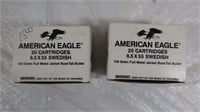 2 Boxes American Eagle 6.5x55 Swedish 130gr FJMBT