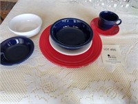 Set of Fiesta Dishes - Red, White & Blue