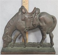 Cast Iron End of Trail Horse Doorstop