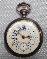 Waltham Sterling Railroad Pocketwatch Enamel Face