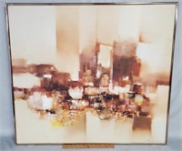 Mid Century Vicente Carneiro Abstract Oil Painting