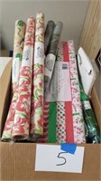 BOX OF UNOPENED GIFT WRAP, TISSUE, AND BOXES