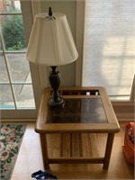 Matching Pair of Lamp Tables & Lamps