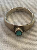 Paul J Silver Turquoise Ring