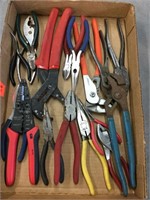 Box of miscellaneous pliers and channel locks