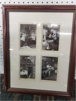 framed antique barbershop photos