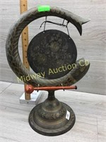BRASS GONG ON STAND