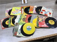STACK OF CHILDRENS 45 RPM RECORDS