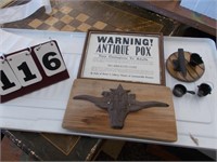 Antique Pox Sign- Texas Longhorn