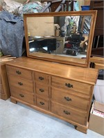 Vilas 9 Drawer Maple Dresser with Mirror
