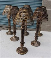 6 Silver Candle Lamps Tarnished Will Polish Up