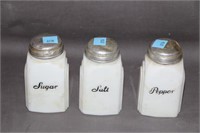 Set of 3 White Condiment Containers