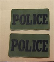 2 Police Jacket Back Patches 6" X 10"