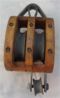 Large Wood Pulley Block