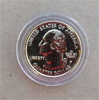 24K Gold Plated State Quarter Connecticut MINT